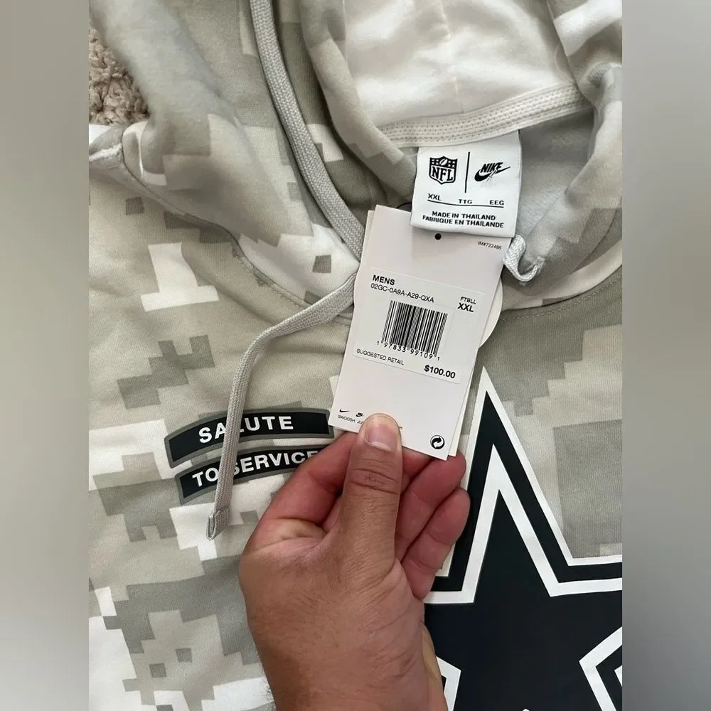 Nike Dallas Cowboys 2024 Salute to Service Hoodie Camo Pullover